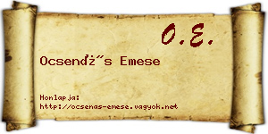 Ocsenás Emese névjegykártya